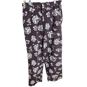 J. CREW‎ Womens Wide Leg Jeans W29 L30 Black Floral Cotton